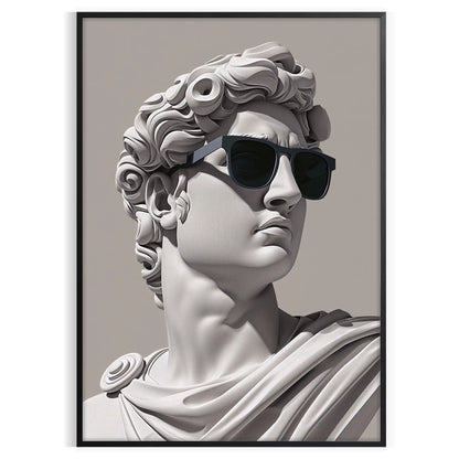 space David Wears Sunglasses poster bold black green hues unique piece wall art classical modern twist stylish print thoughtful gift lovers sizes A4 cm 60