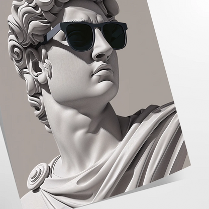 space David Wears Sunglasses poster bold black green hues unique piece wall art classical modern twist stylish print thoughtful gift lovers sizes A4 cm 60